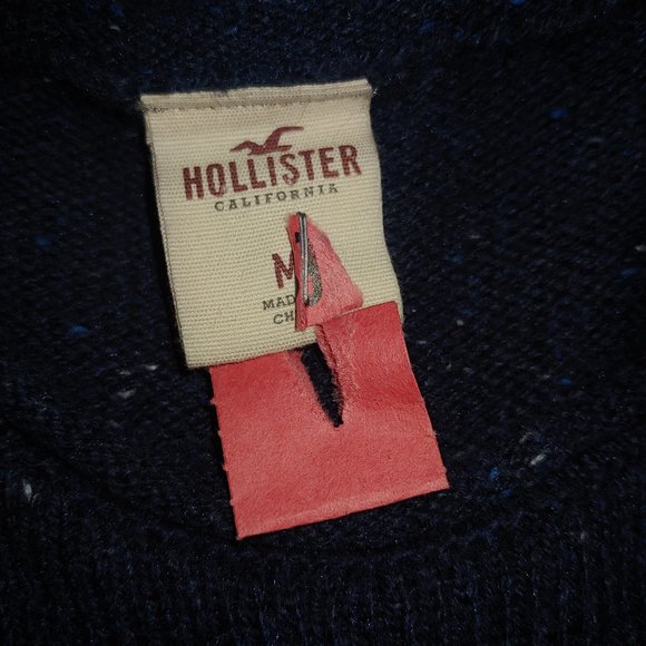 Navy'ish Blue (tweed speckle) Crew Neck Sweater Size Medium by Hollister - Picture 4 of 4